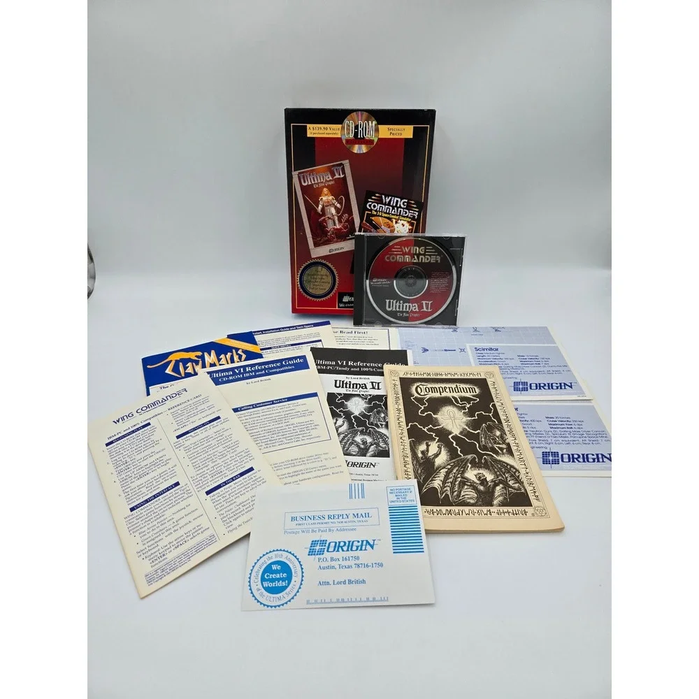 Wing Commander & Ultima VI False Prophet Origin Big‎ Box PC CD-ROM Bundle Vntg